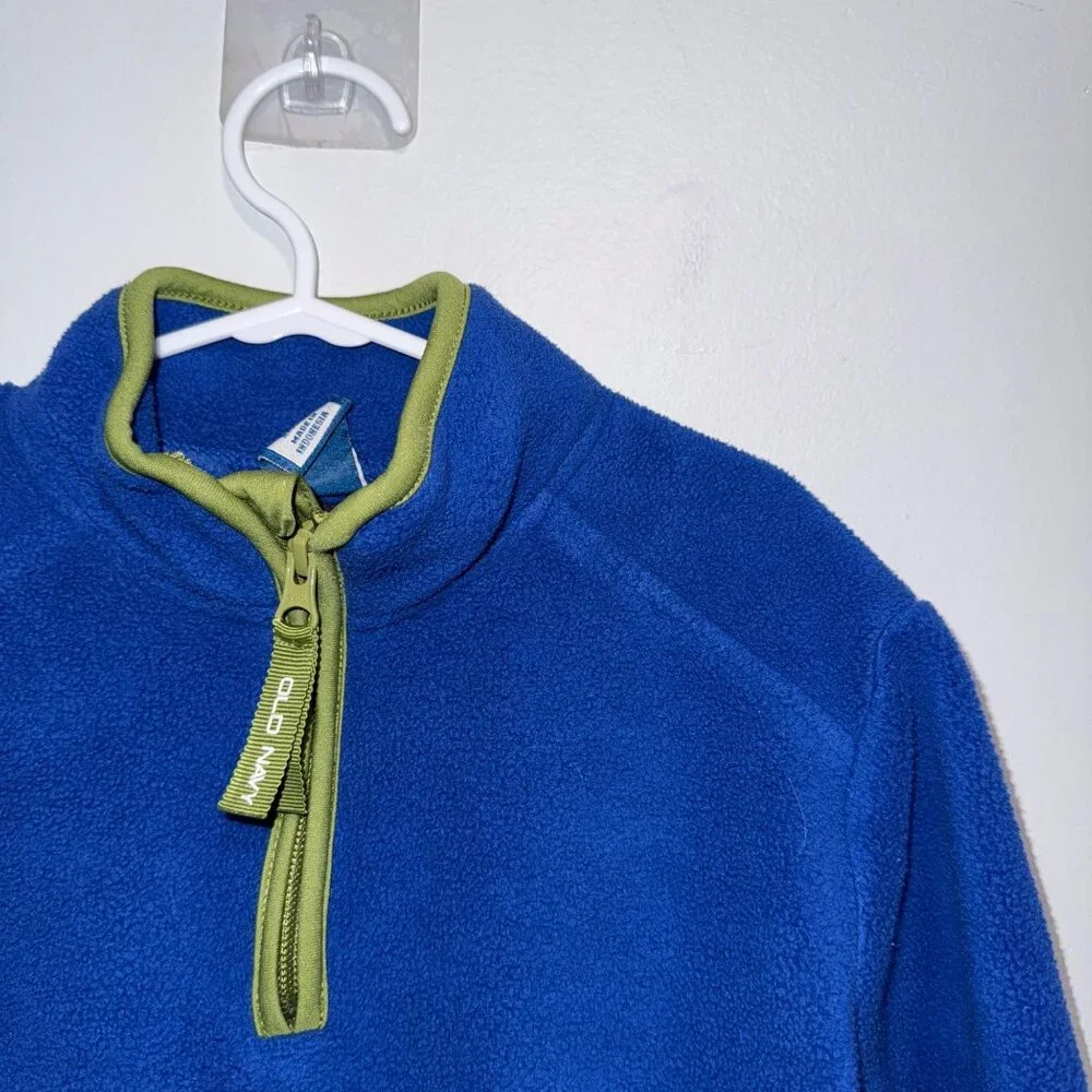Old Navy Kids Fleece Pullover Jacket With Zipper Pockets Blue & Green Size 4T - Picture 3 of 7